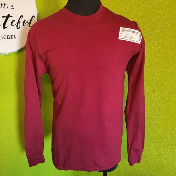 NIKE All Purpose Tee Mens Large Long Sleeve Maroon Standard Fit Cotton - Picture 1 of 8